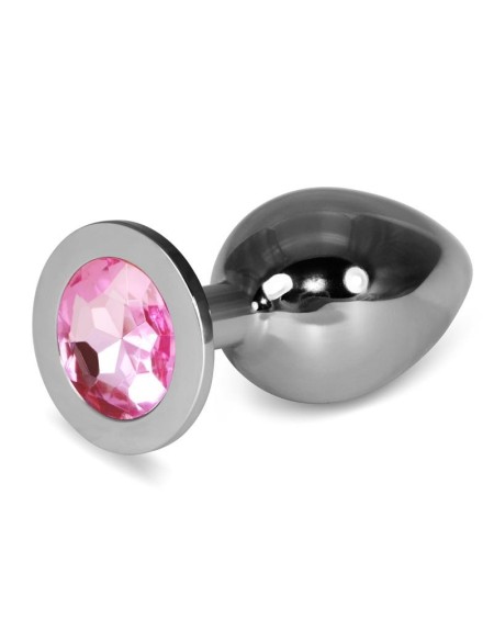 metal butt plug rosebud classic with rose jewel size l
