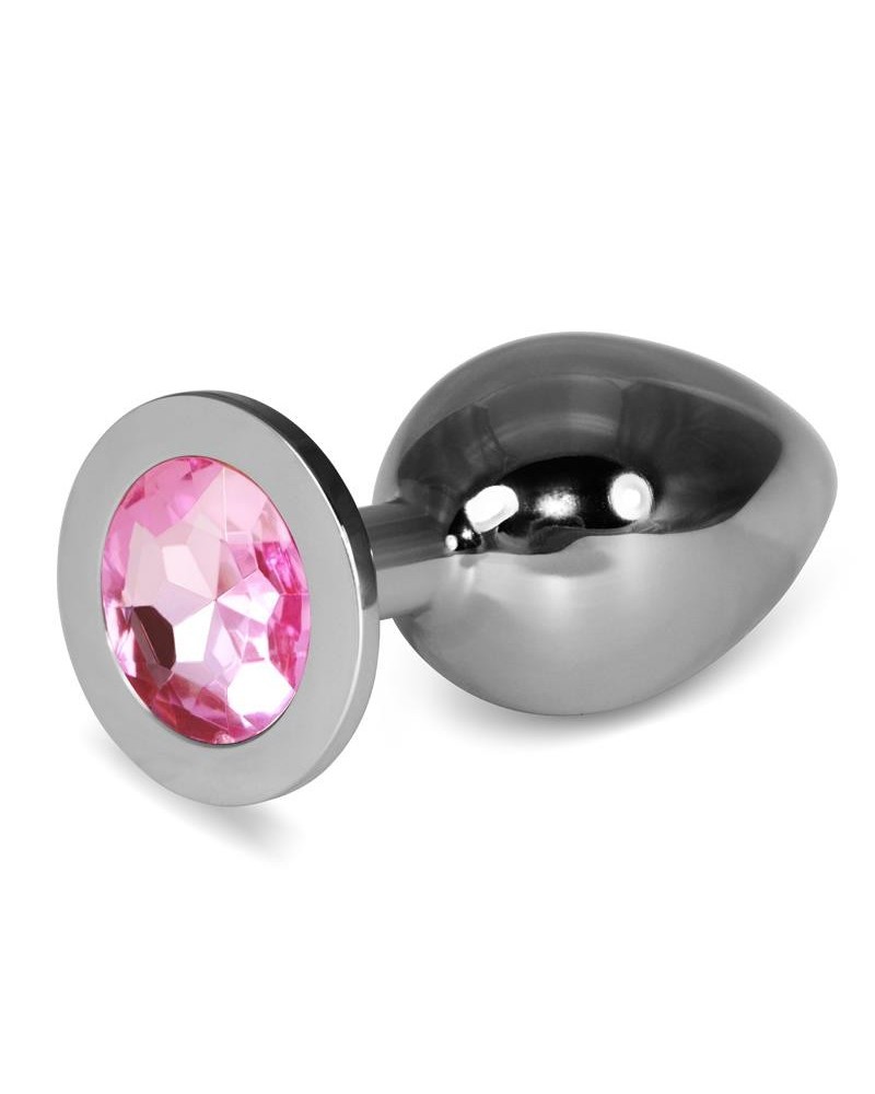metal butt plug rosebud classic with rose jewel size l