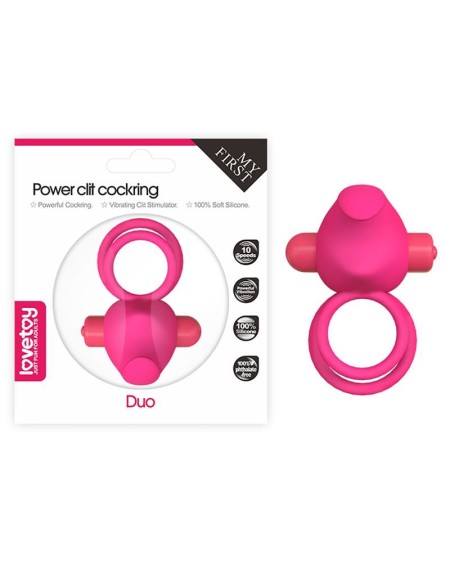 double vibrant cockring power clit duo rose