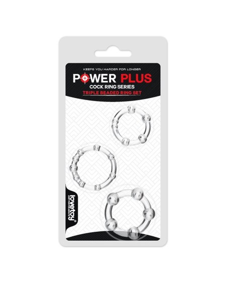 pack of 3 penis ring power plus triple clear