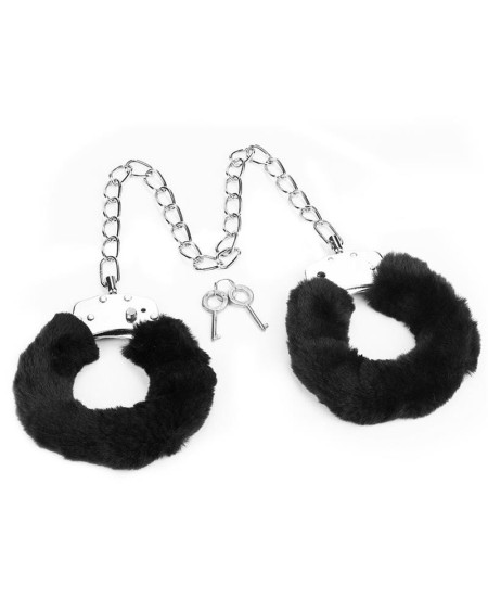 furry metal ankle cuffs noir