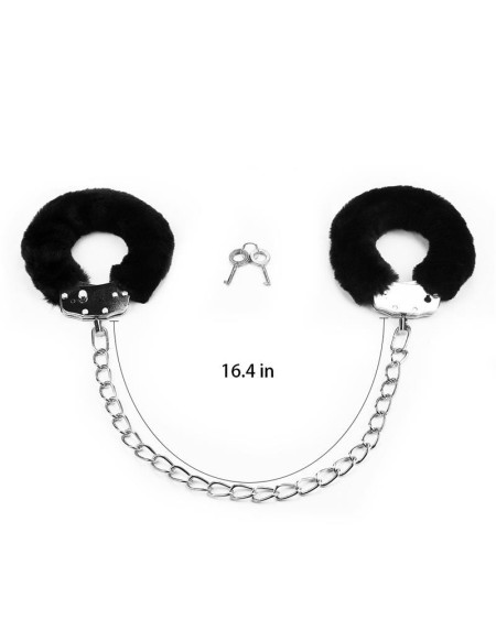 furry metal ankle cuffs noir
