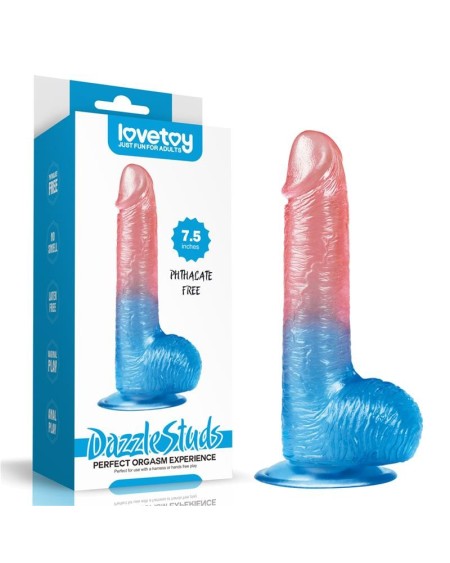 dildo dazzle studs 7.5 rose and blue
