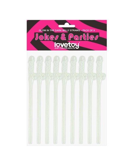 luminous willy straws pack of 9