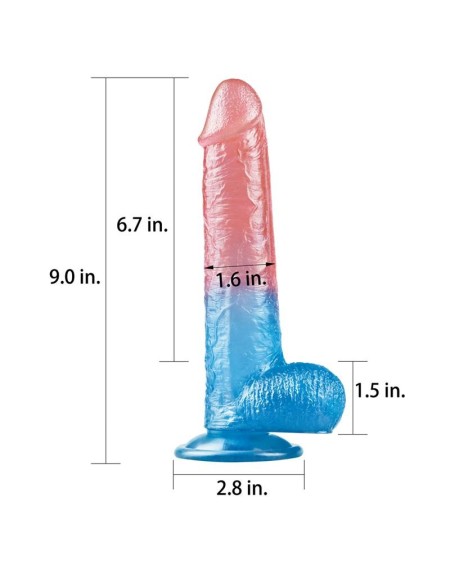 dildo dazzle studsv 9 rose and blue