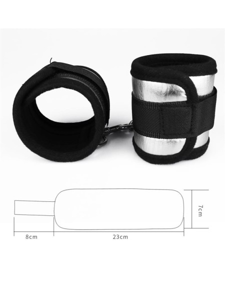 velcro handcuffs noir and silver