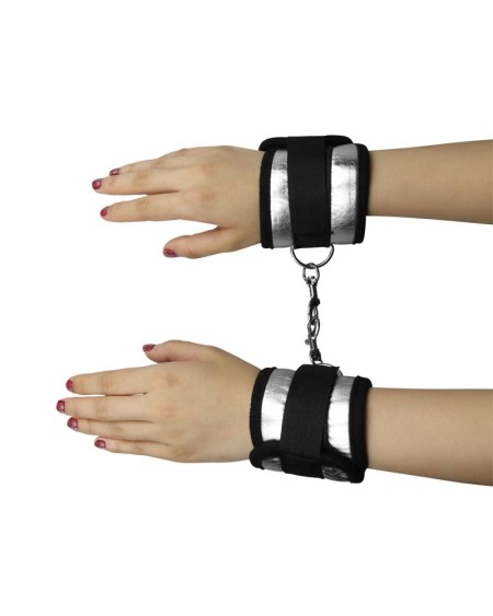 velcro handcuffs noir and silver