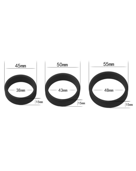 pack of 3 penis ring power ring noir