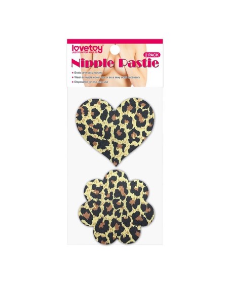 pack nipple covers flower and heart leopard