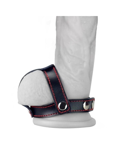 leather cock ring with ball divider