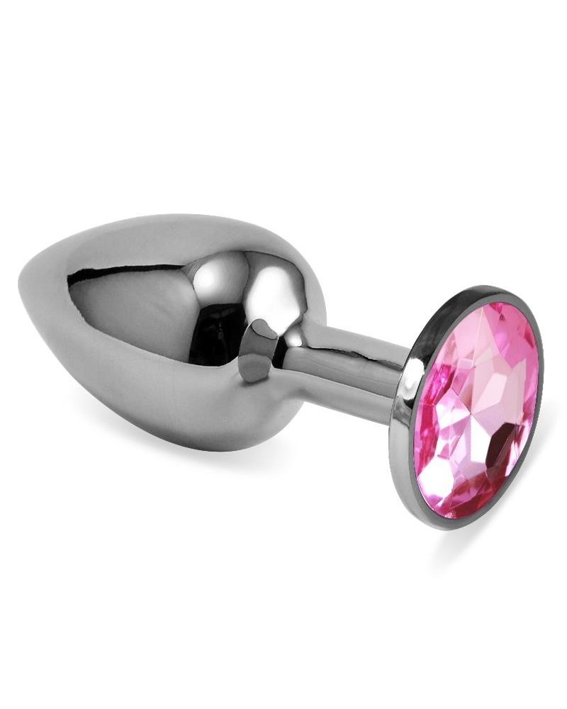 butt plug silver rosebud classic with rose jewel size s