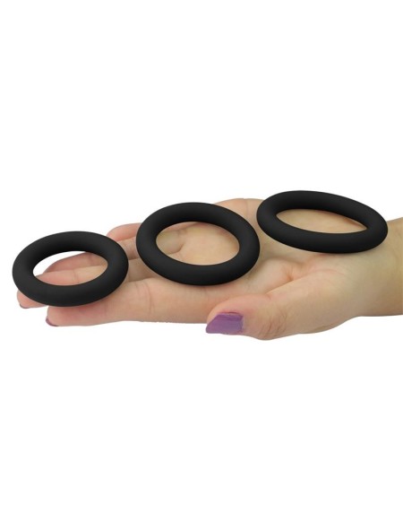 pack of 3 penis ring power plus noir