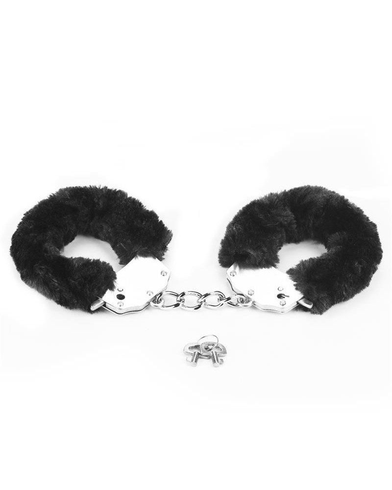 furry metal handcuffs noir
