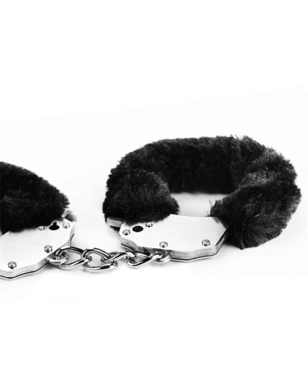 furry metal handcuffs noir