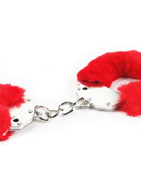 furry metal handcuffs red
