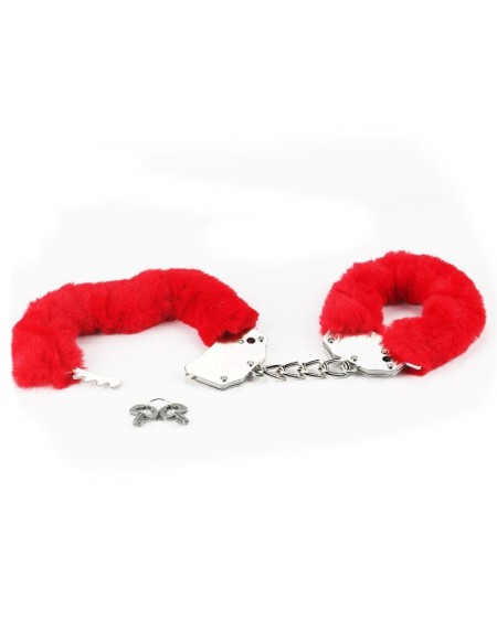 furry metal handcuffs red