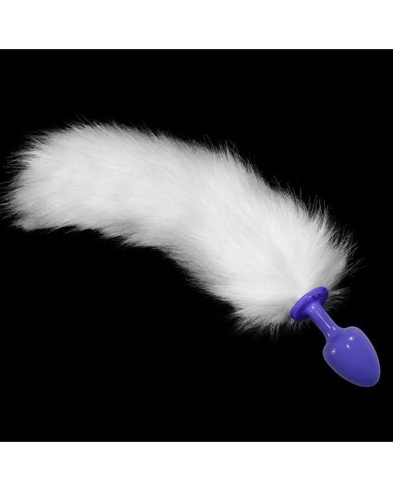 metal butt plug with white fox tail