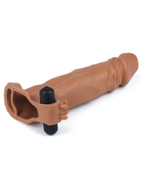 penis sleeve with vibration add 2 pleasure x-tender brown