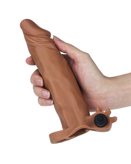 penis sleeve with vibration add 2 pleasure x-tender brown