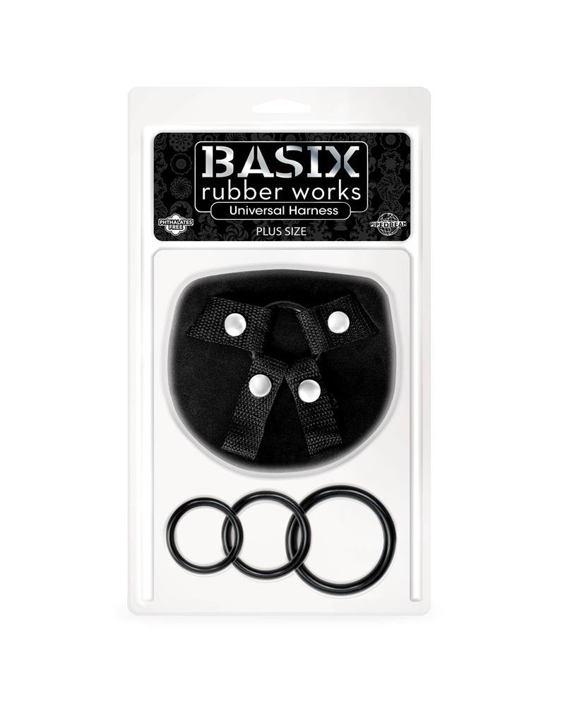 universal harness plus size with 3 silicone rings