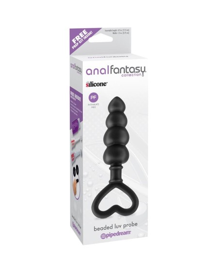 anal stimulator beaded luv probe noir