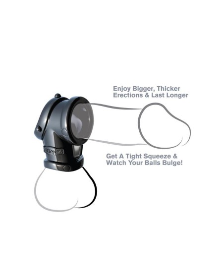 fantasy c-ringz cock pipe with ball-stretcher noir