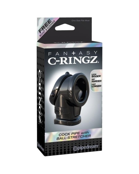 fantasy c-ringz cock pipe with ball-stretcher noir