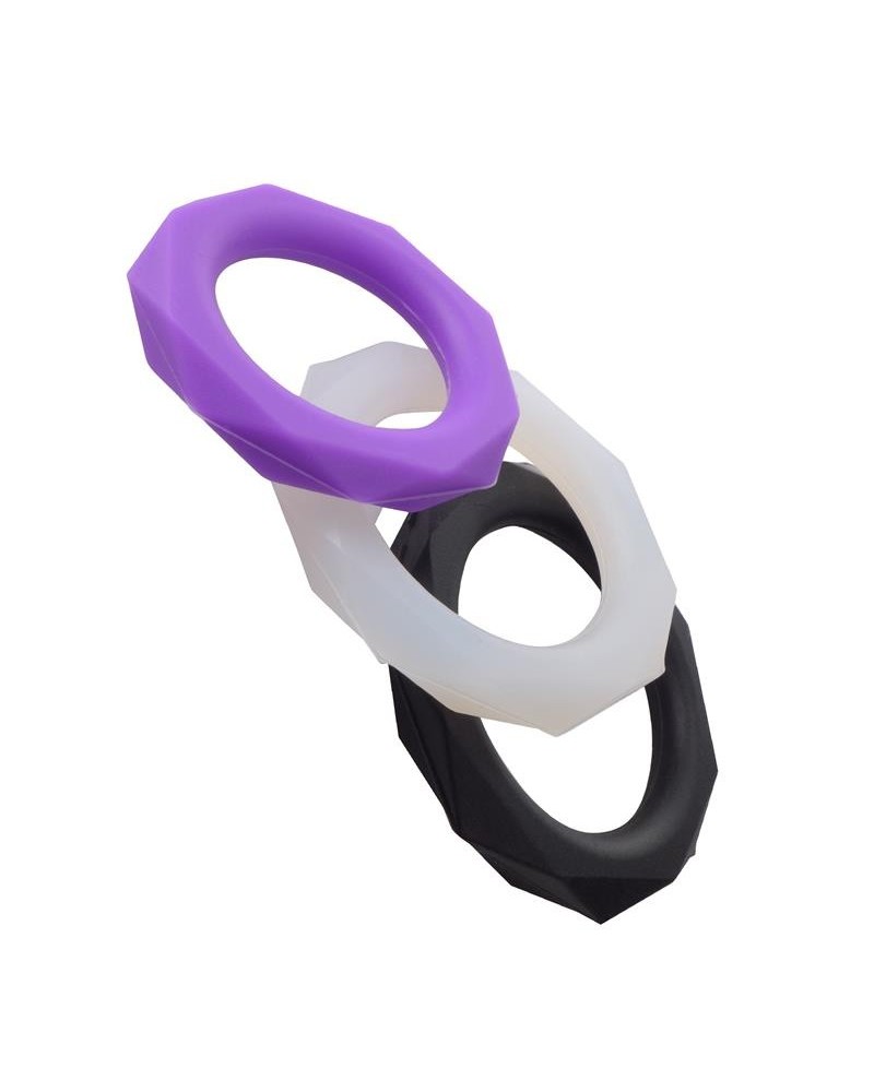 fantasy c-ringz silicone designer stamina set violet