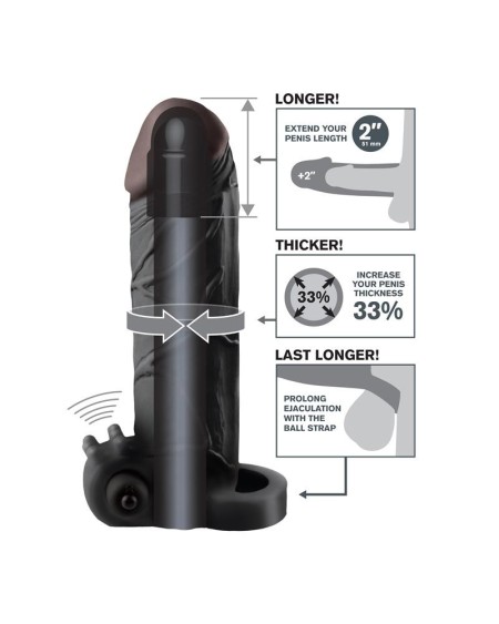 fantasy x-tensions vibrant real feel extension 5,1 cm - noir