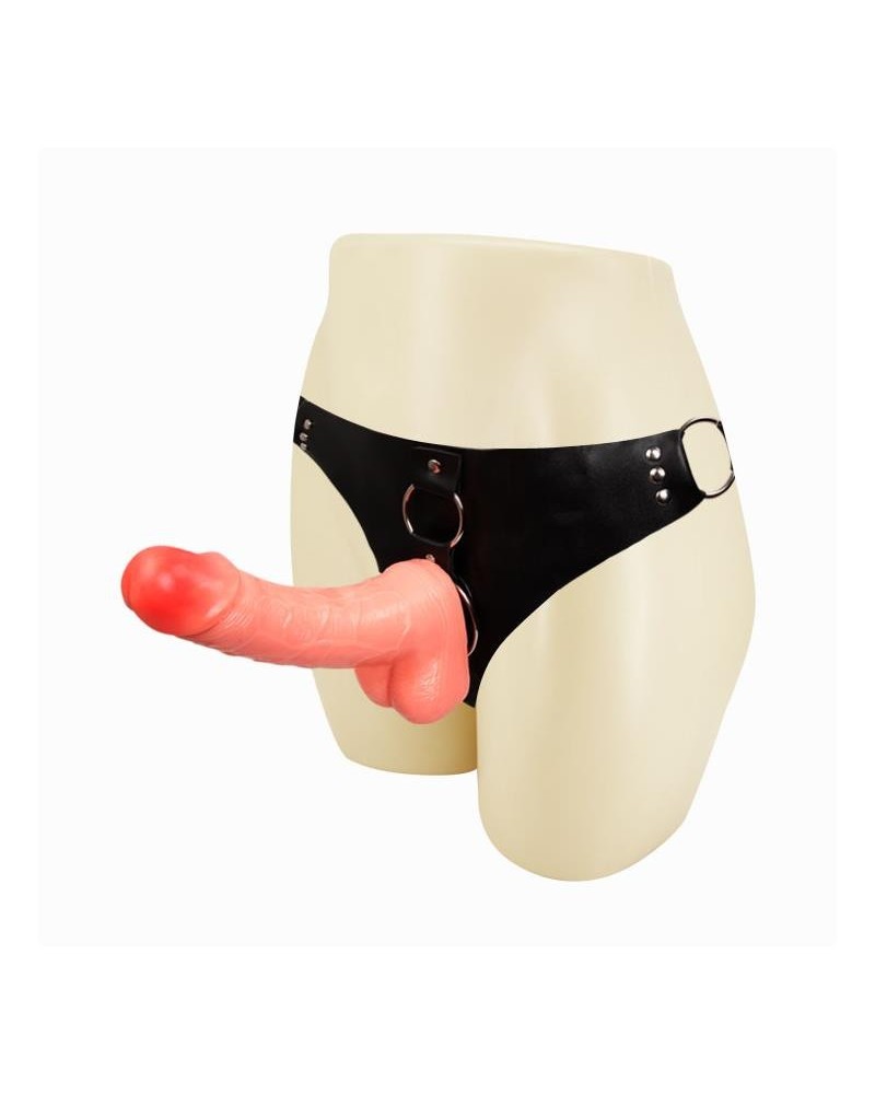strap-on with dildo and testicles chair 18,3 cm