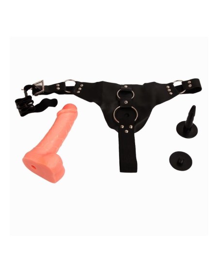 strap-on with dildo and testicles chair 18,3 cm