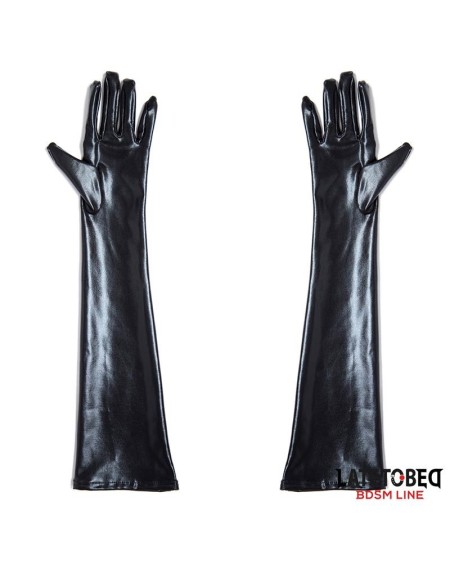 wet look gloves one size