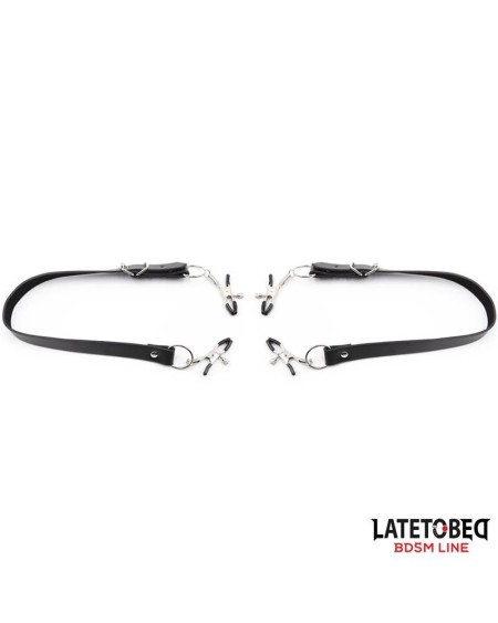 leg bondage strap with clitoris clamps