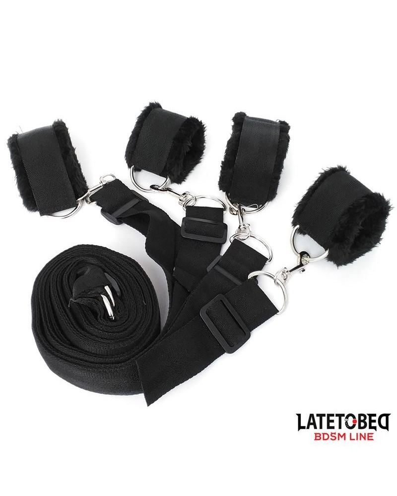 long velvet bed bondage restraints adjustable
