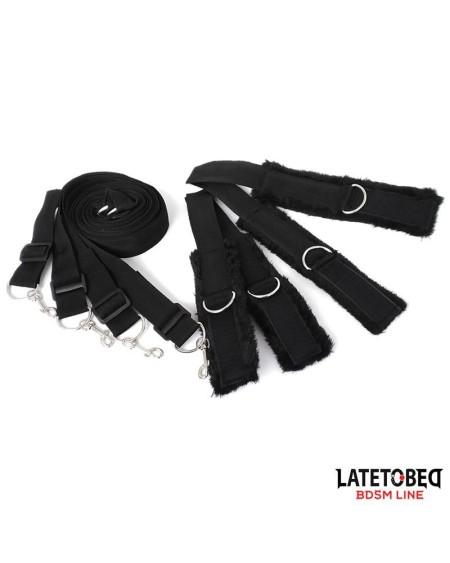 long velvet bed bondage restraints adjustable