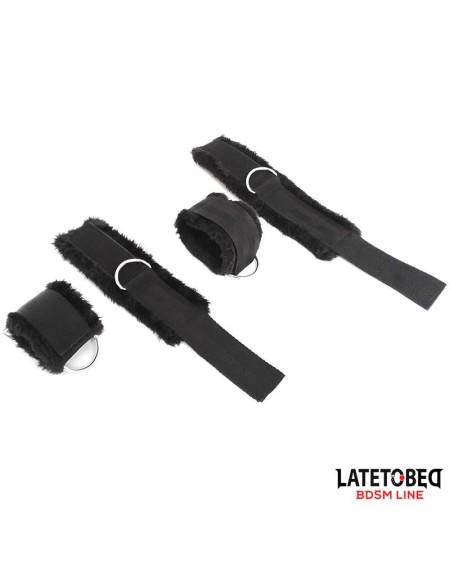 long velvet bed bondage restraints adjustable