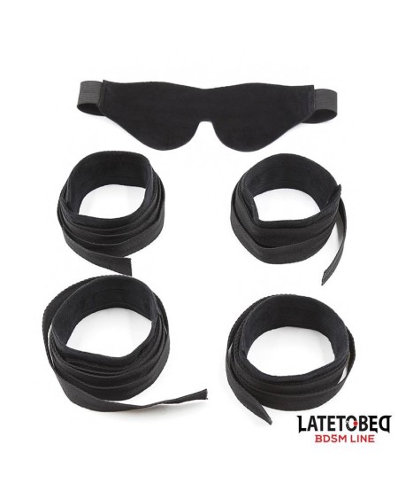 restraint 3 pieces set blindfold, anklecuffs and wristcuffs adjustable