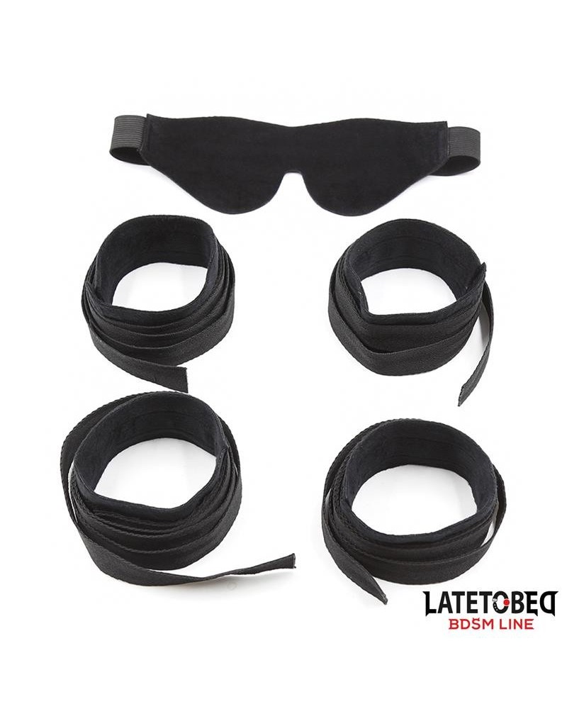 restraint 3 pieces set blindfold, anklecuffs and wristcuffs adjustable