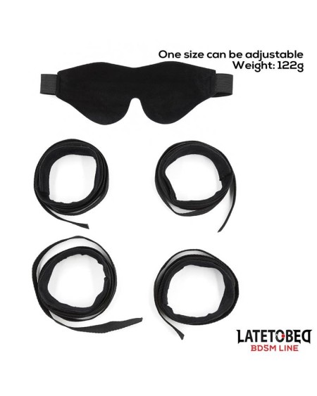 restraint 3 pieces set blindfold, anklecuffs and wristcuffs adjustable