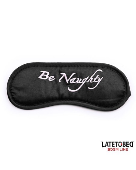 3 pieces set mask, handcuffs and feathers noir