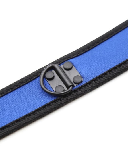 neoprene puppy collar adjustable blue