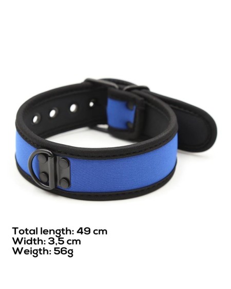 neoprene puppy collar adjustable blue