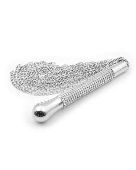 flogger with chain tassel with rhinestone handle