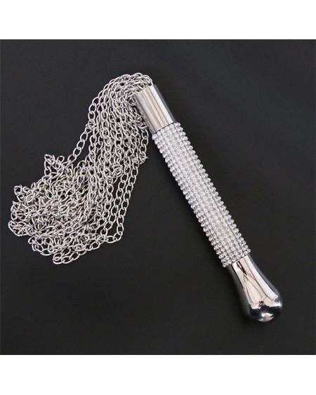 flogger with chain tassel with rhinestone handle