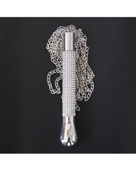 flogger with chain tassel with rhinestone handle