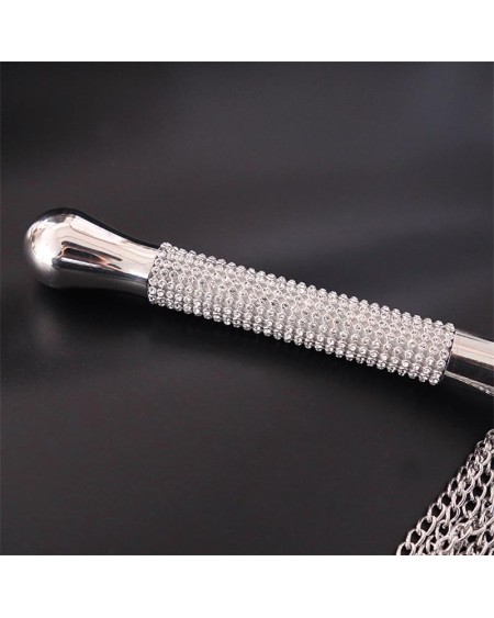 flogger with chain tassel with rhinestone handle