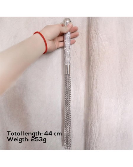 flogger with chain tassel with rhinestone handle