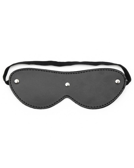 fur blindfold with 3 rivets