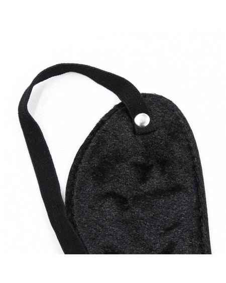 fur blindfold with 3 rivets