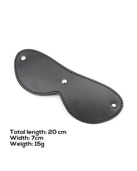 fur blindfold with 3 rivets